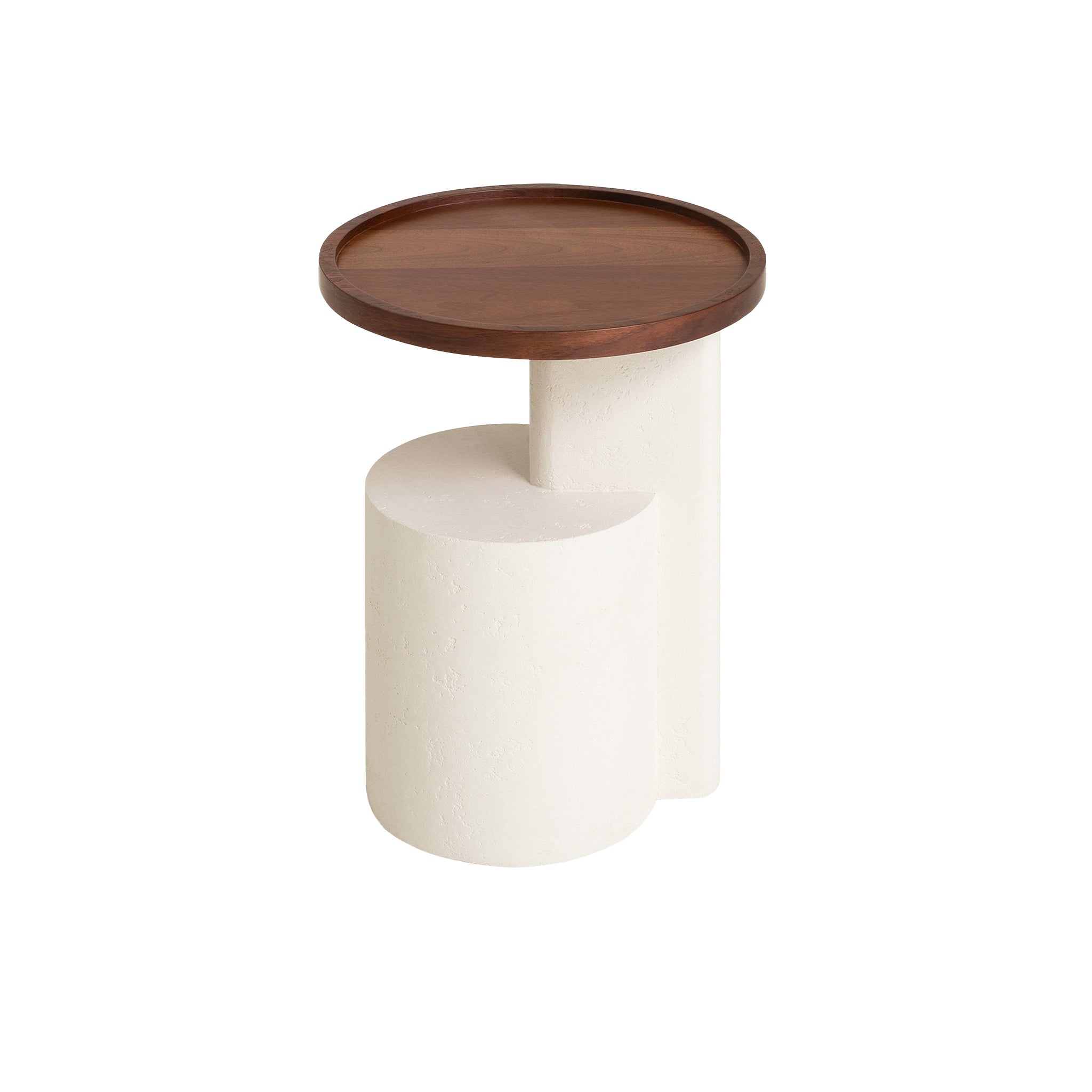 White Capri Side Table - Walnut