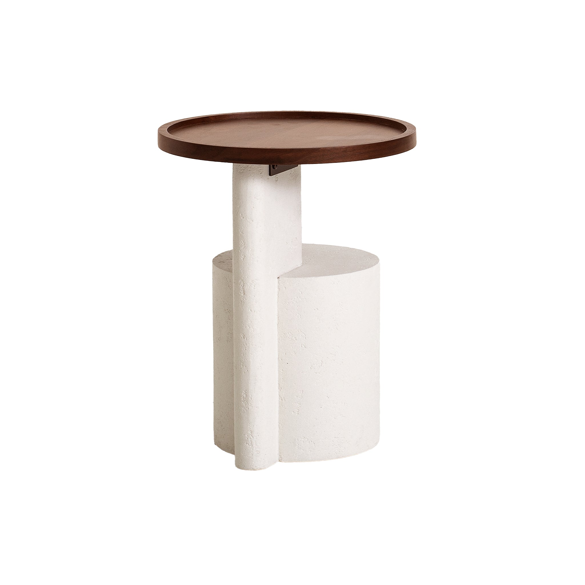 White Capri Side Table - Walnut