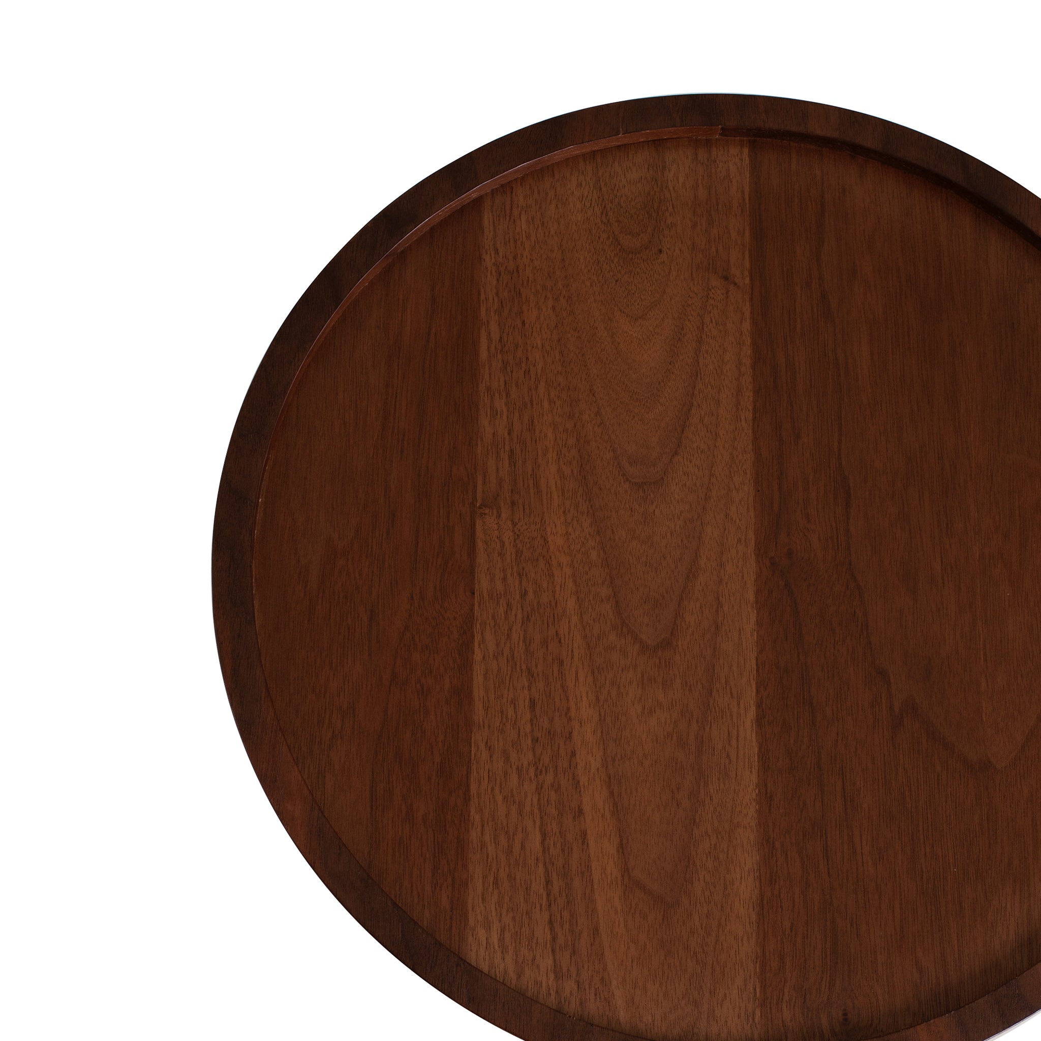 White Capri Side Table - Walnut
