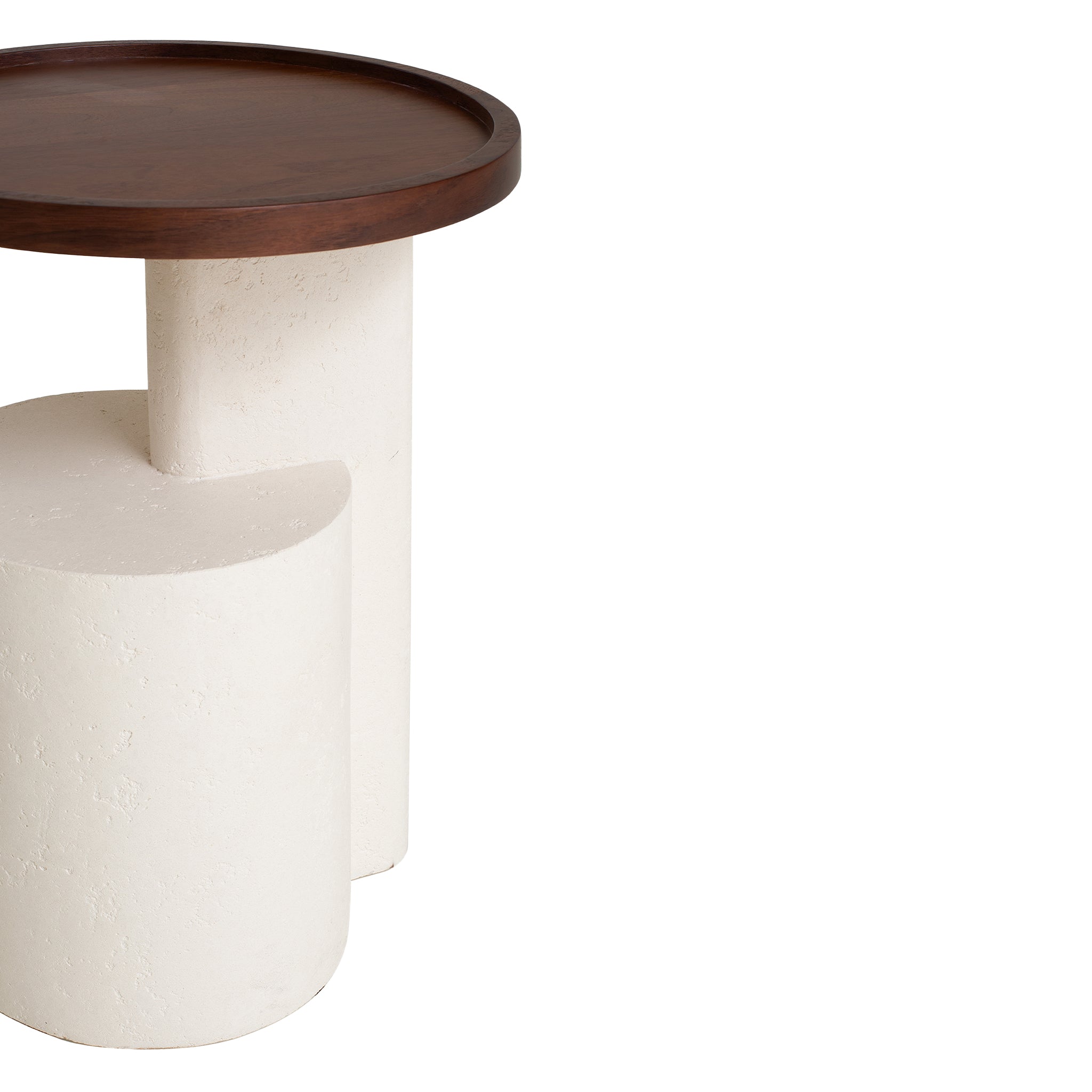White Capri Side Table - Walnut