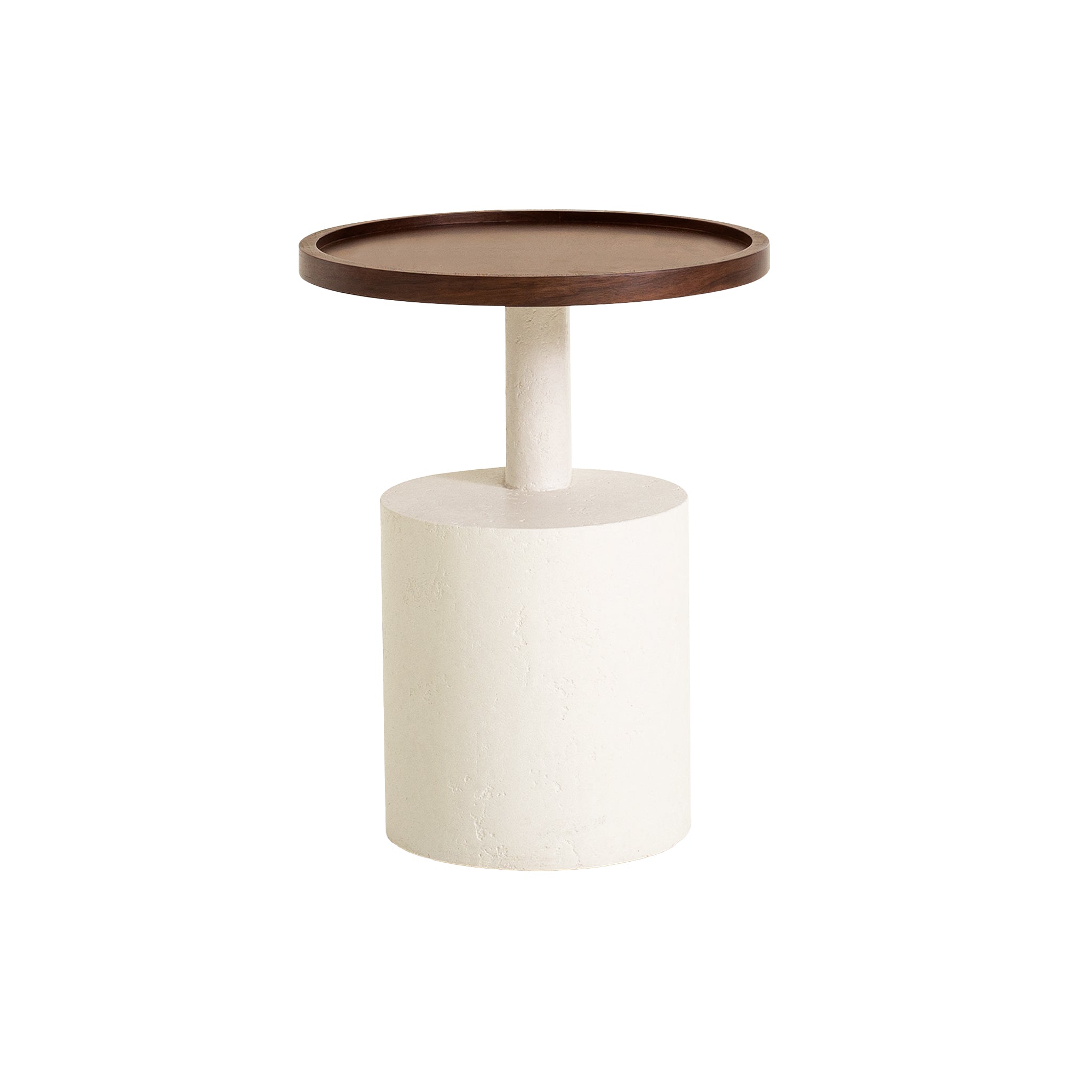 White Capri Side Table - Walnut