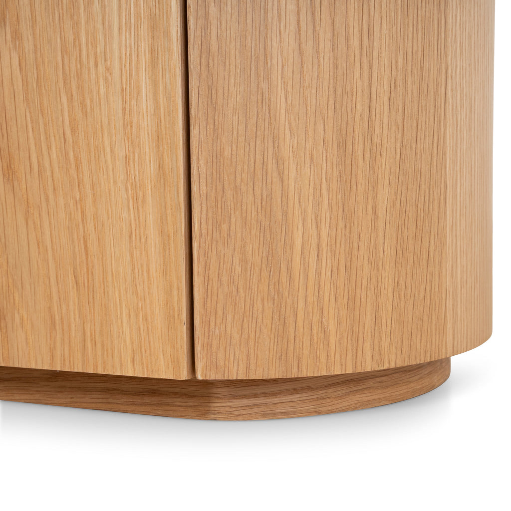 60cm Bedside Table - Natural Oak with Marble Top