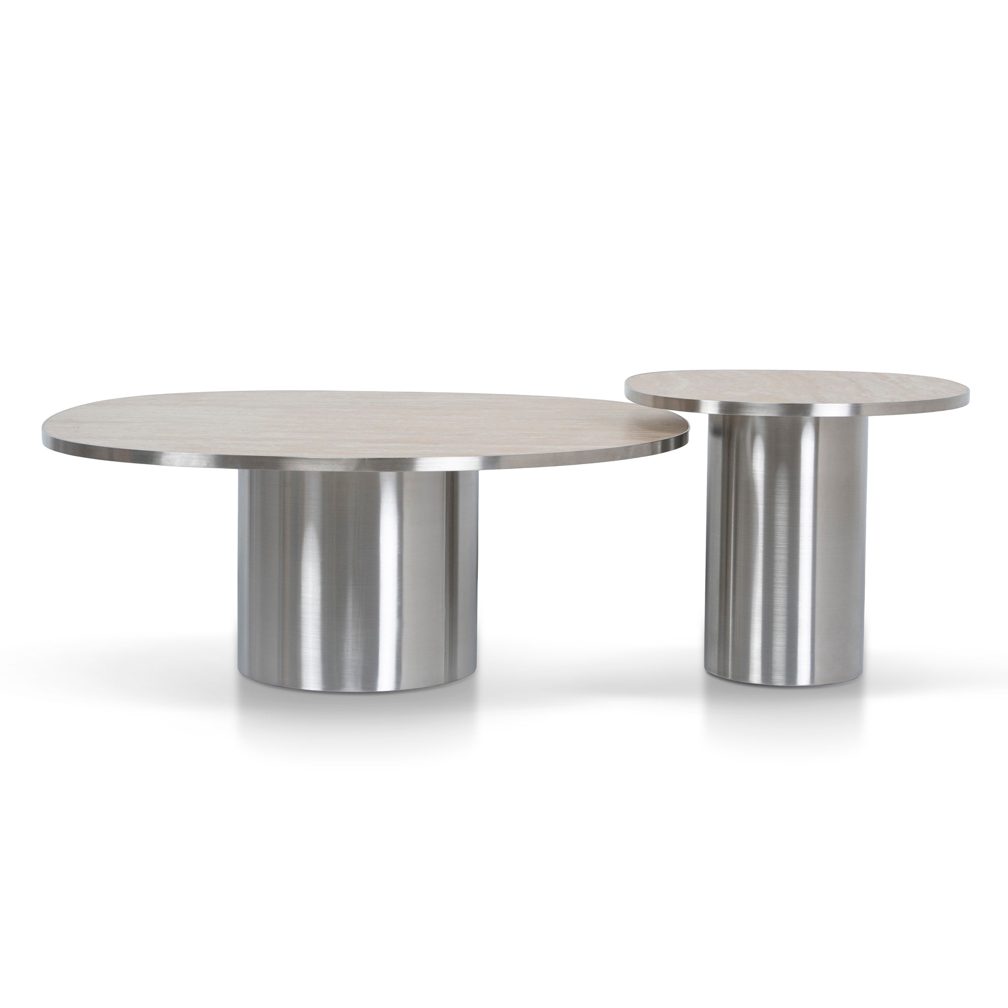 Nested Porcelain Venezia Coffee Table - Stainless Steel