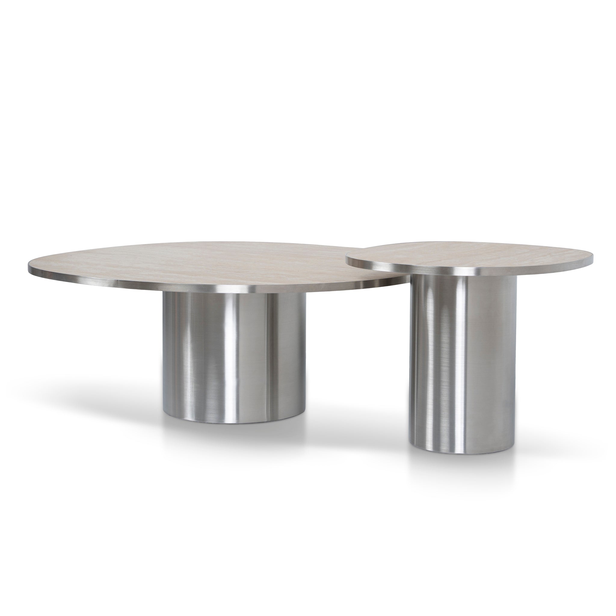 Nested Porcelain Venezia Coffee Table - Stainless Steel