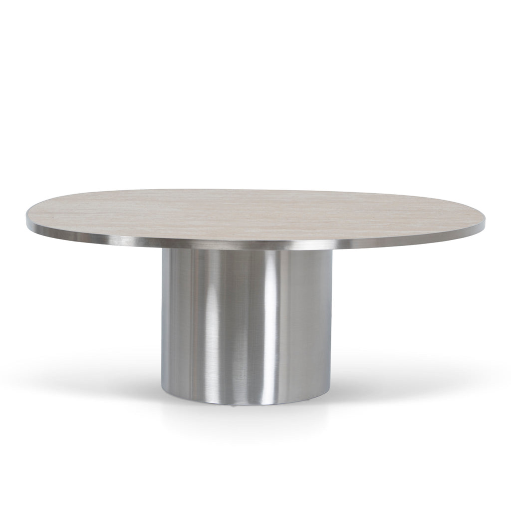 Nested Porcelain Venezia Coffee Table - Stainless Steel