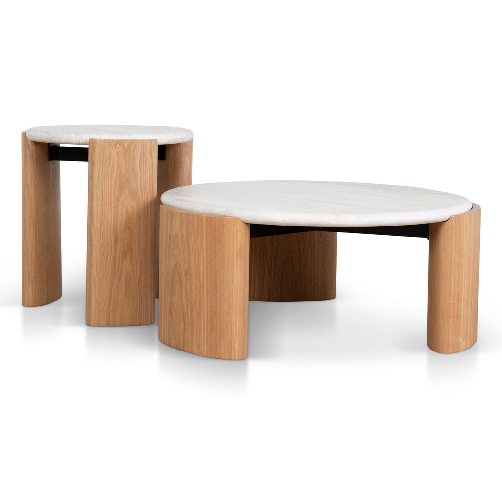 Nested Travertine Venezia Coffee Table - Natural