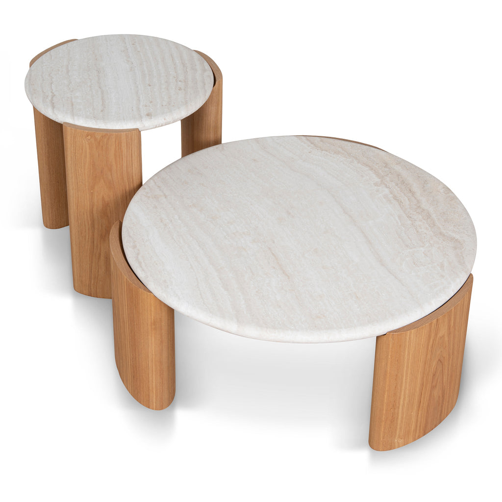 Nested Travertine Venezia Coffee Table - Natural