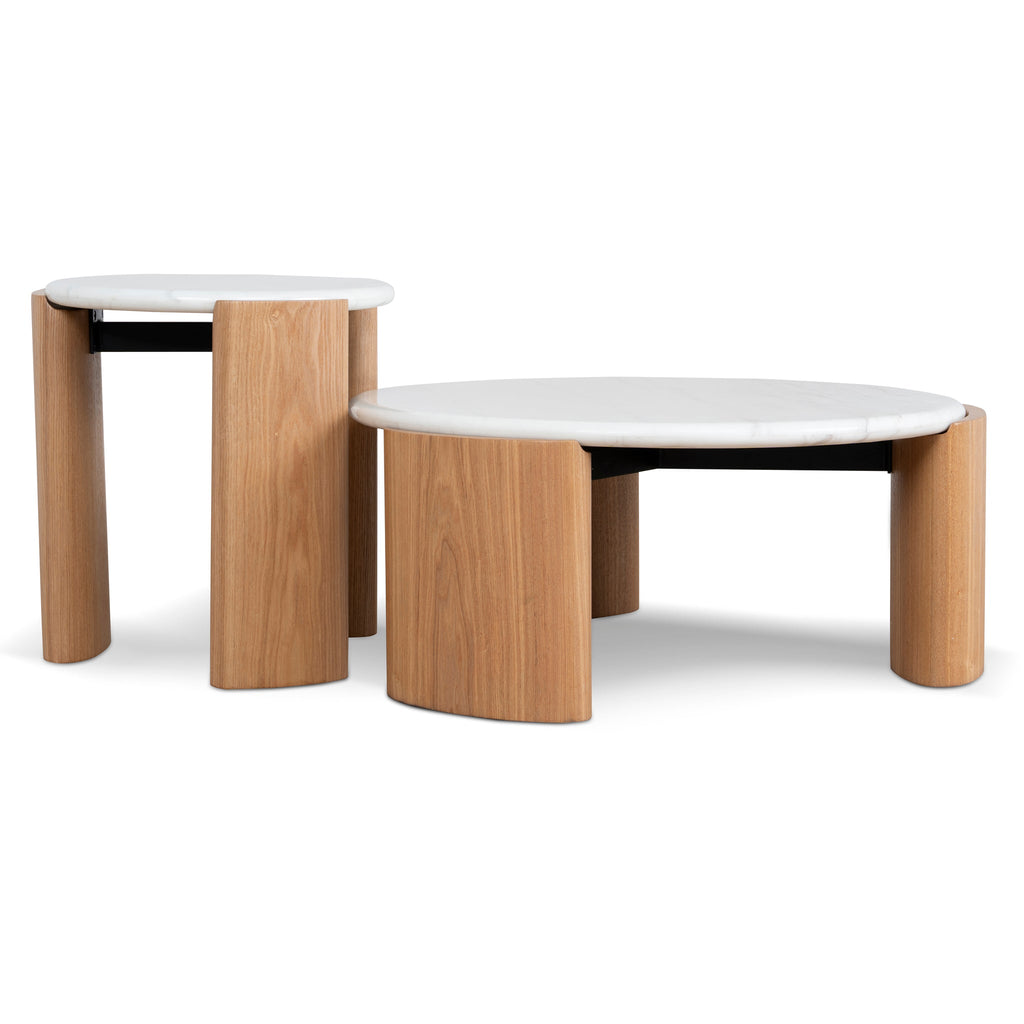 Nested Carrara Marble Venezia Coffee Table - Natural