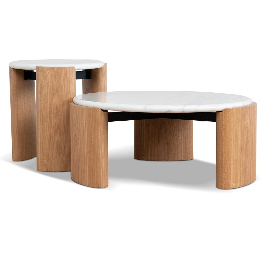 Nested Carrara Marble Venezia Coffee Table - Natural