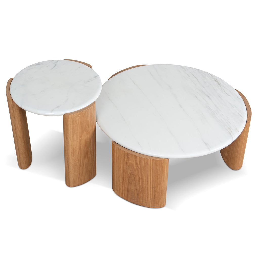 Nested Carrara Marble Venezia Coffee Table - Natural