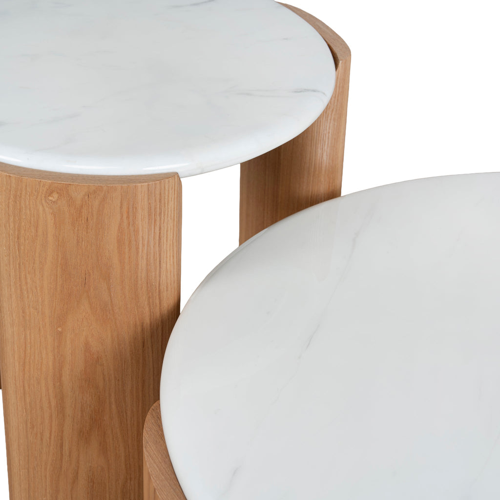 Nested Carrara Marble Venezia Coffee Table - Natural