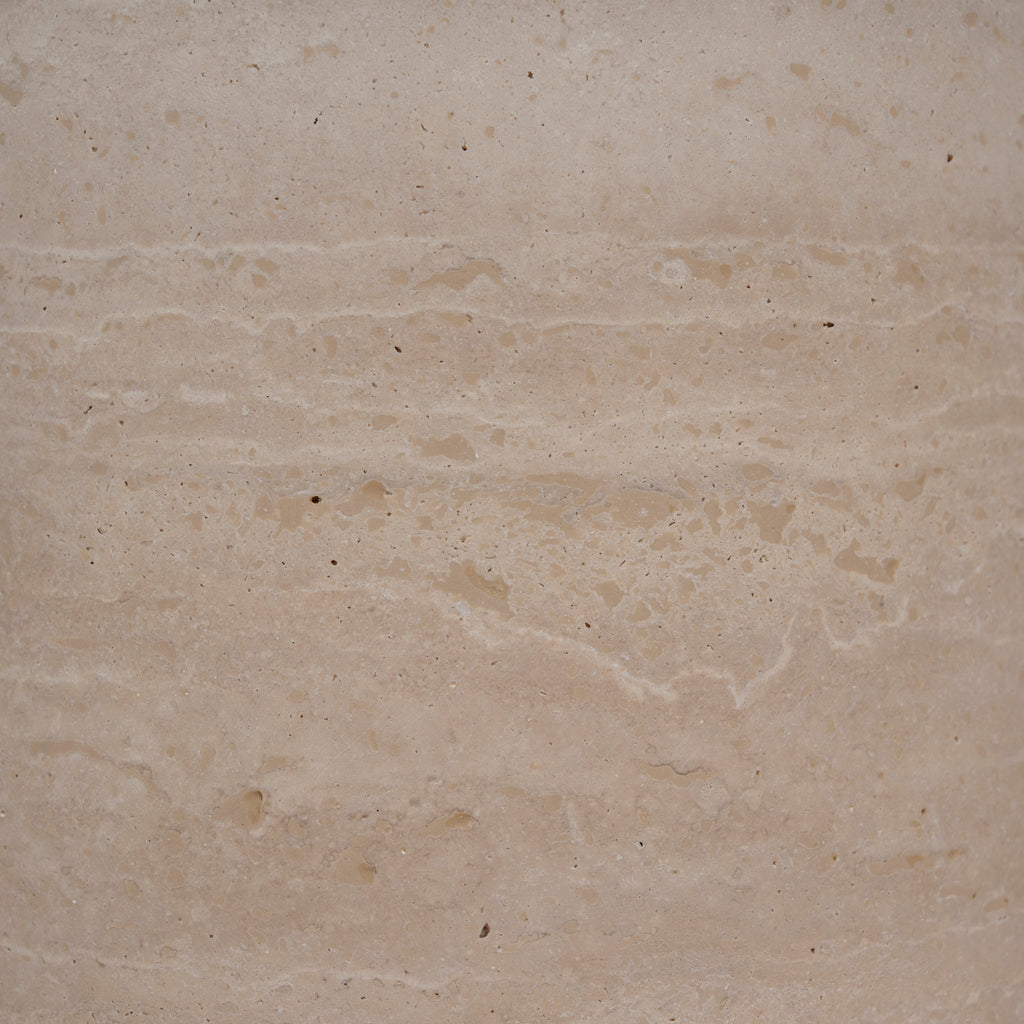 45cm Matte White Capri Side Table - Travertine