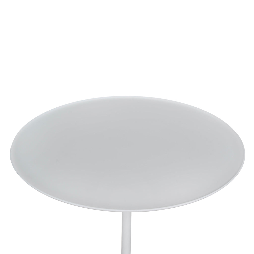 45cm Matte White Capri Side Table - Travertine