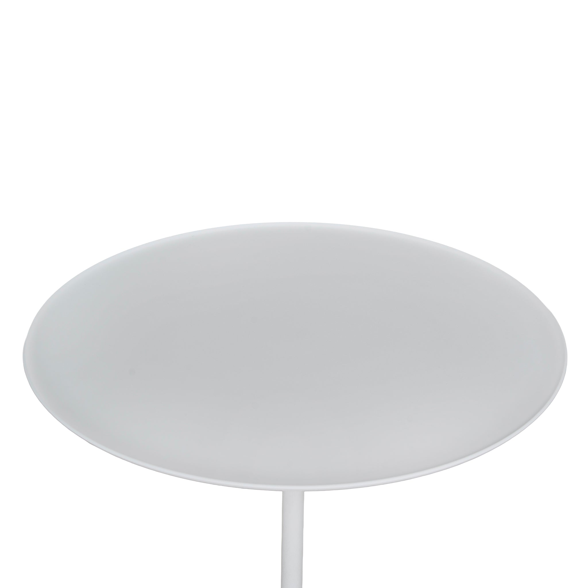 45cm Matte White Capri Side Table - Travertine