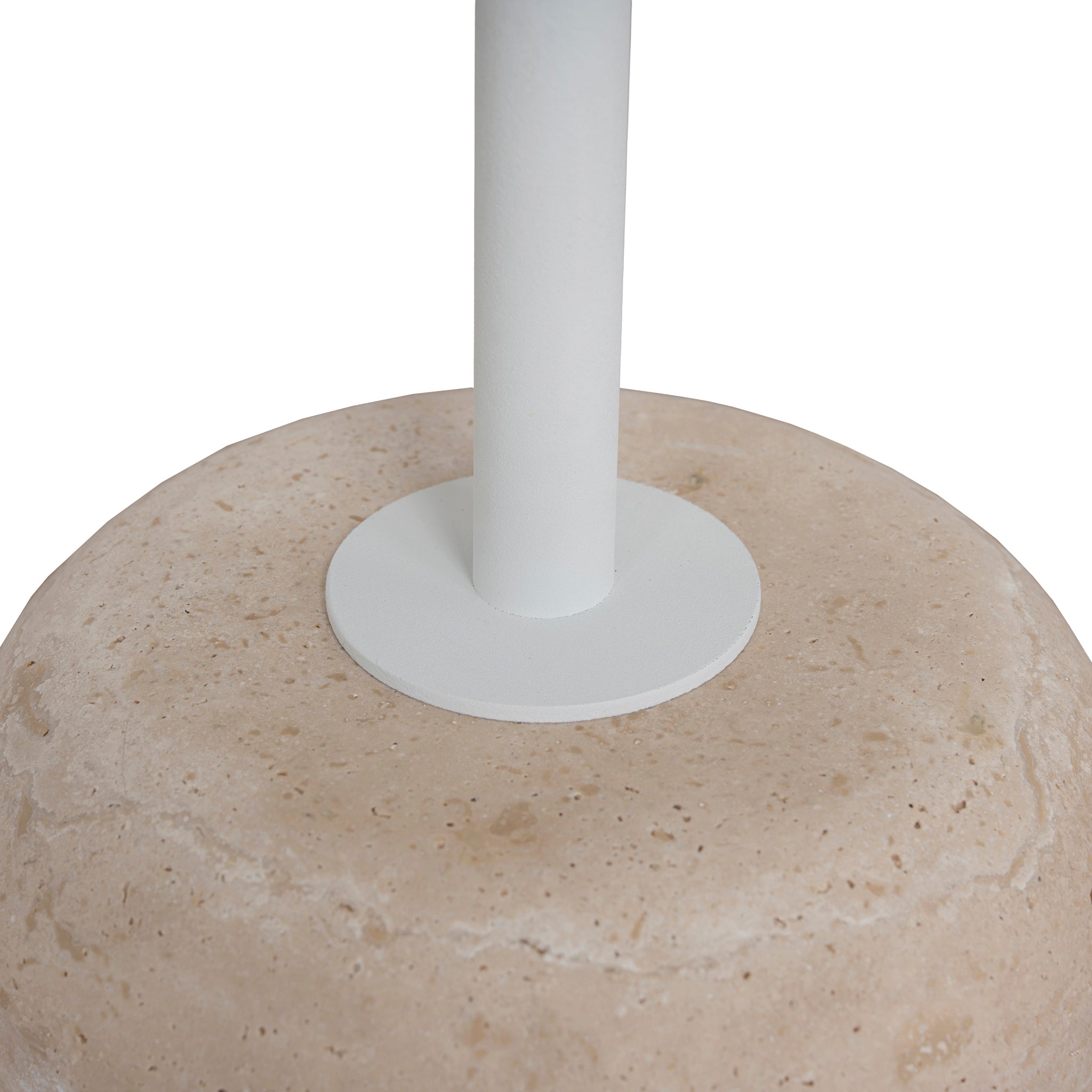 45cm Matte White Capri Side Table - Travertine
