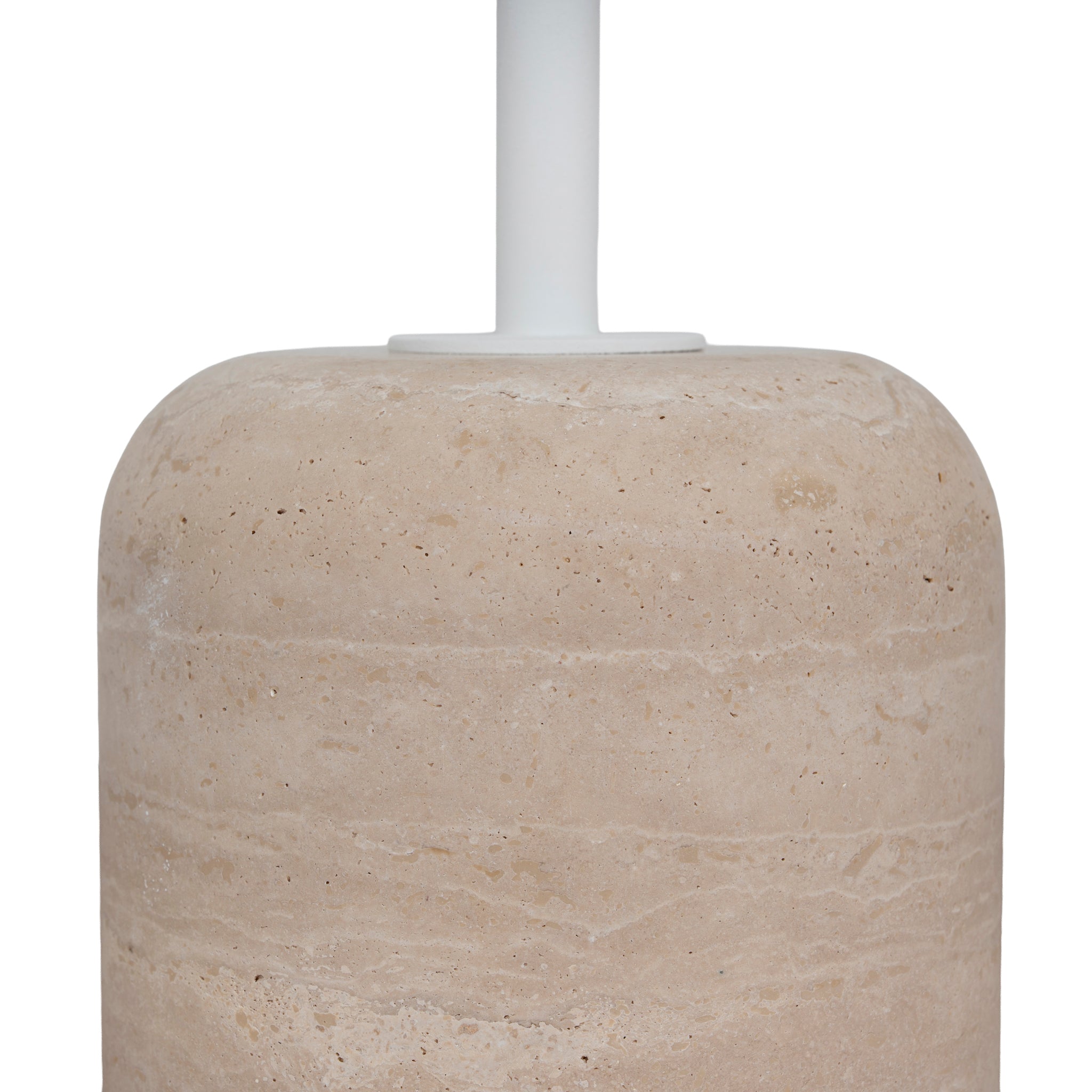 45cm Matte White Capri Side Table - Travertine