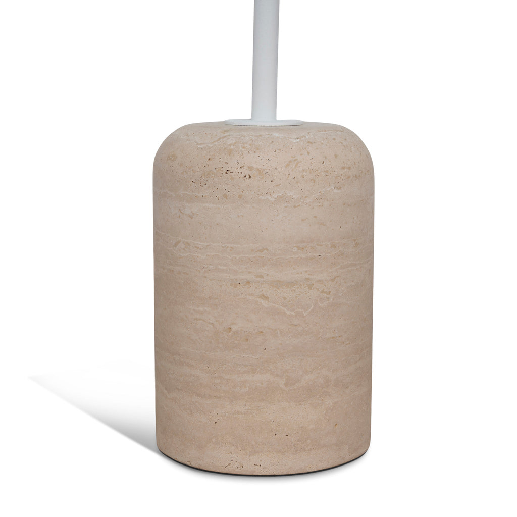 45cm Matte White Capri Side Table - Travertine