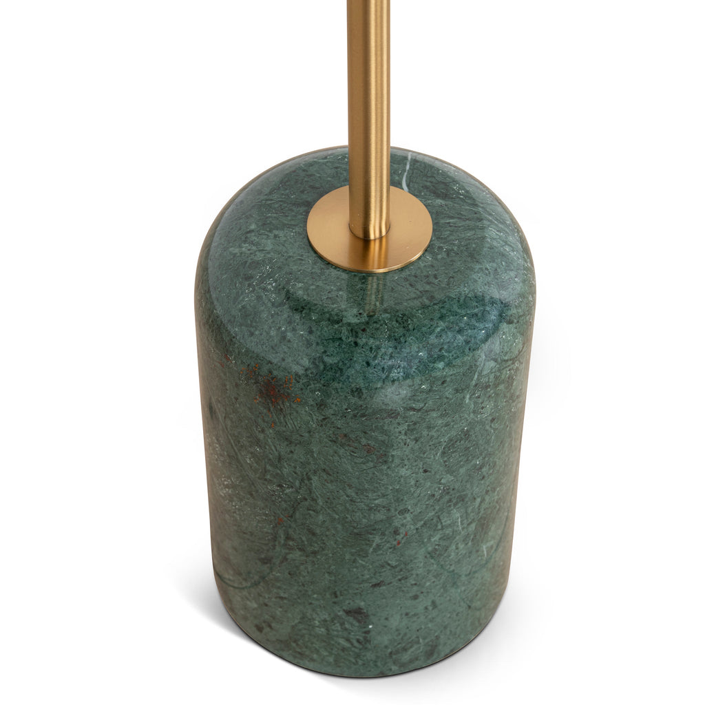 45cm Brushed Gold Capri Side Table - Green Crystal