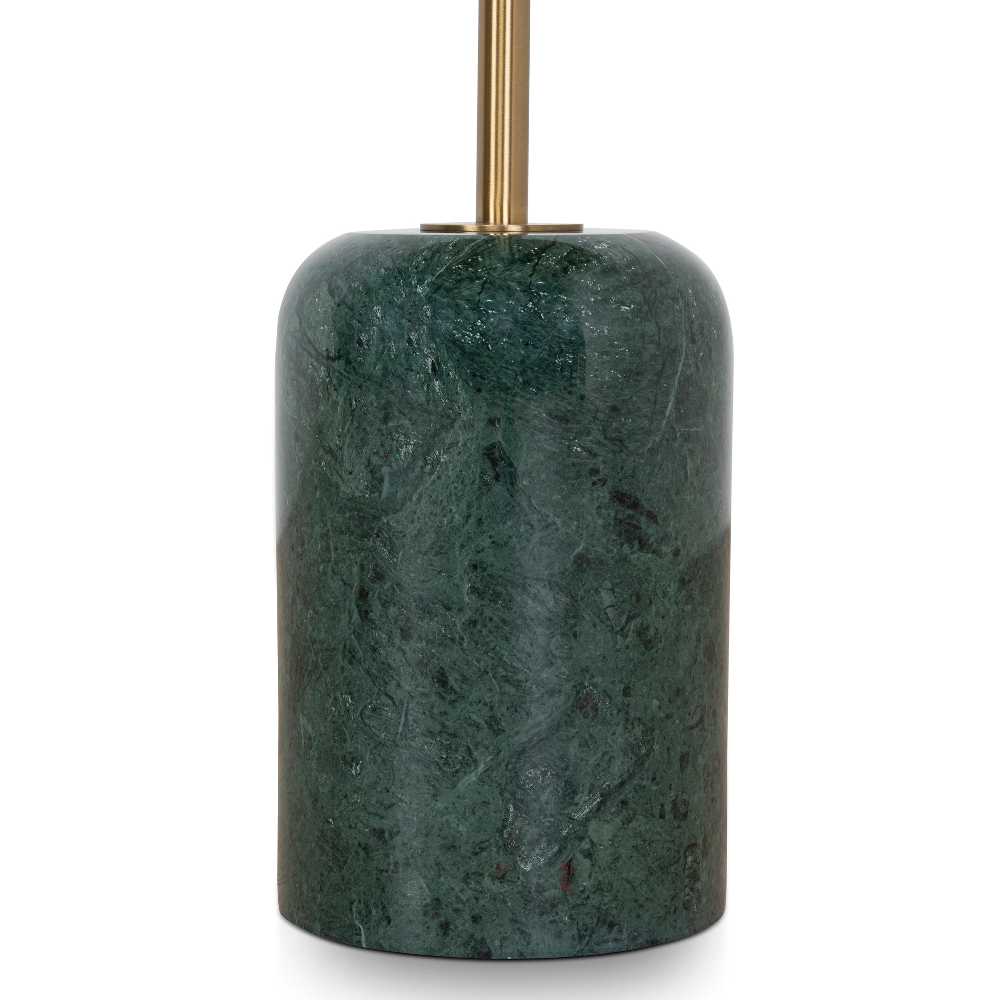 45cm Brushed Gold Capri Side Table - Green Crystal