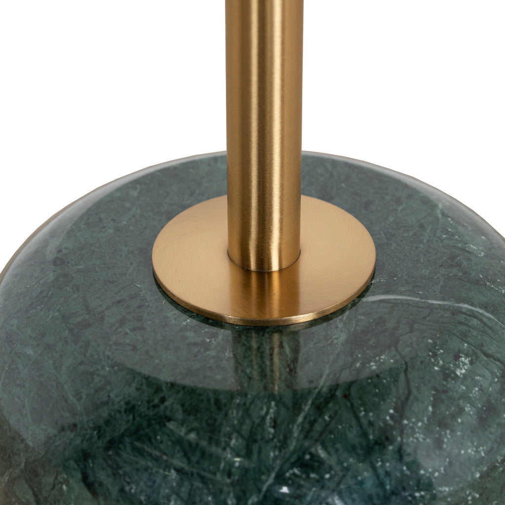 45cm Brushed Gold Capri Side Table - Green Crystal