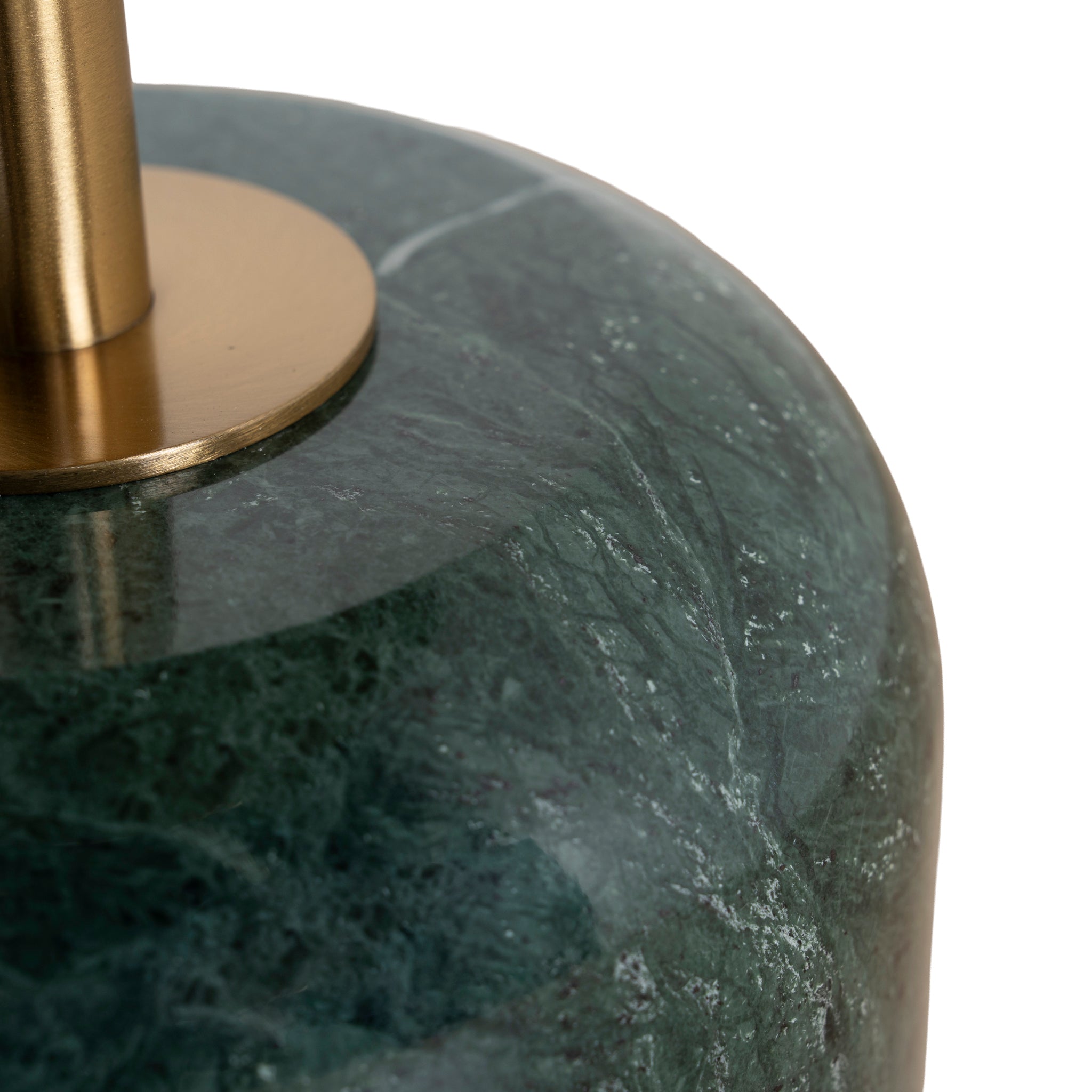 45cm Brushed Gold Capri Side Table - Green Crystal
