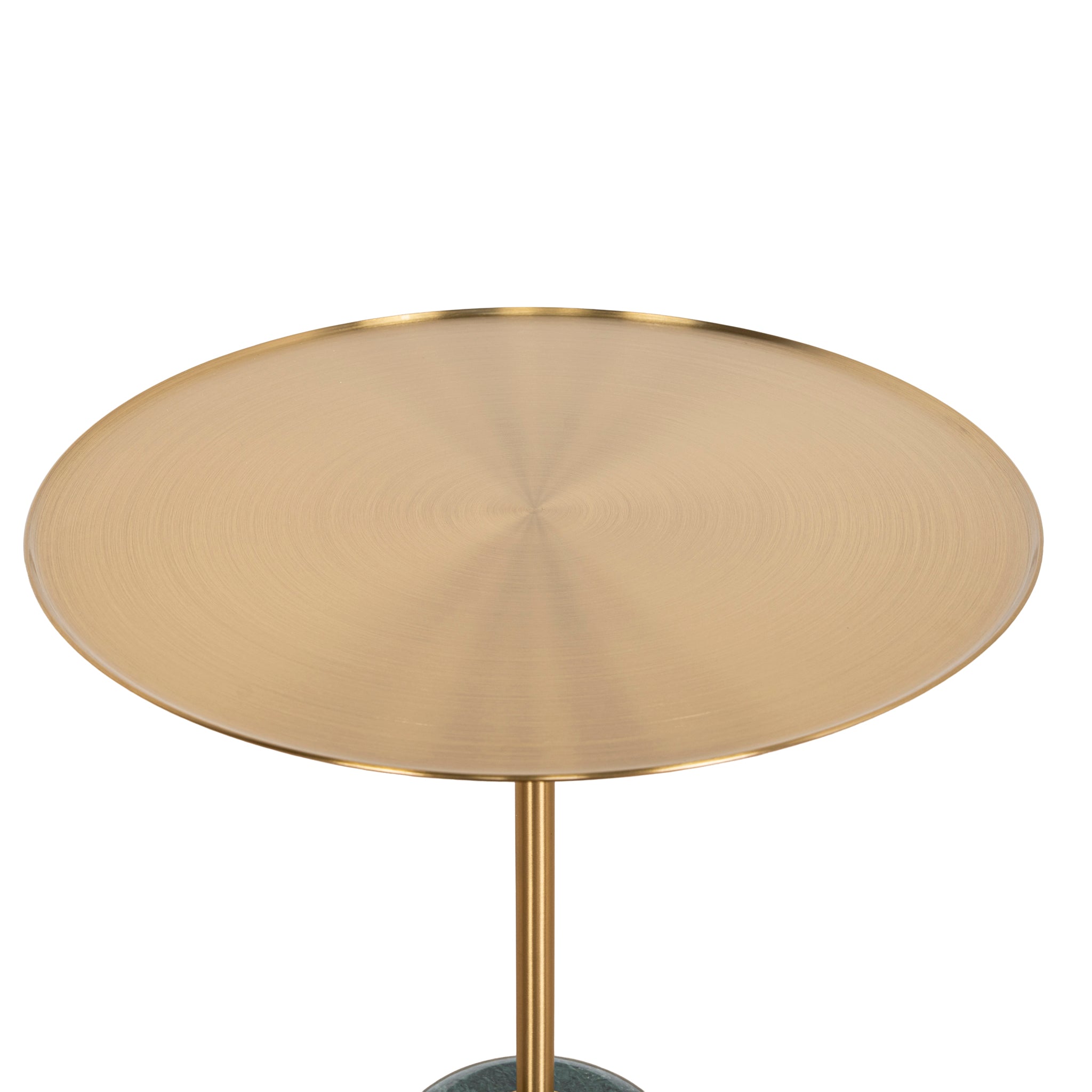 45cm Brushed Gold Capri Side Table - Green Crystal