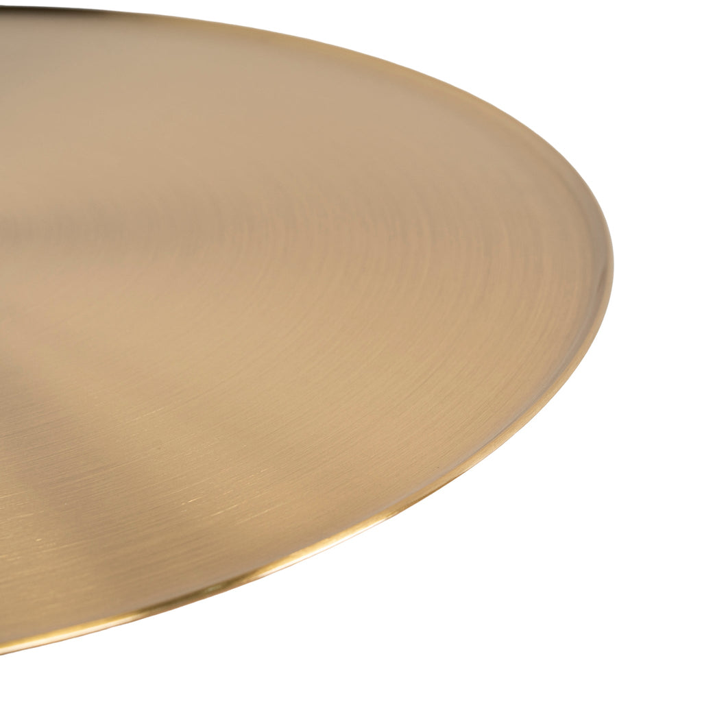 45cm Brushed Gold Capri Side Table - Green Crystal