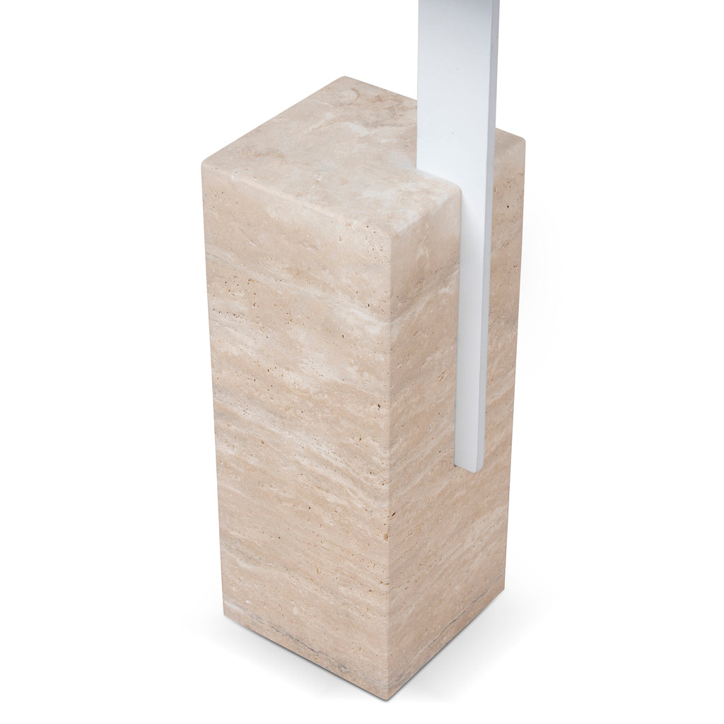 40cm Matte White Capri Side Table - Natural