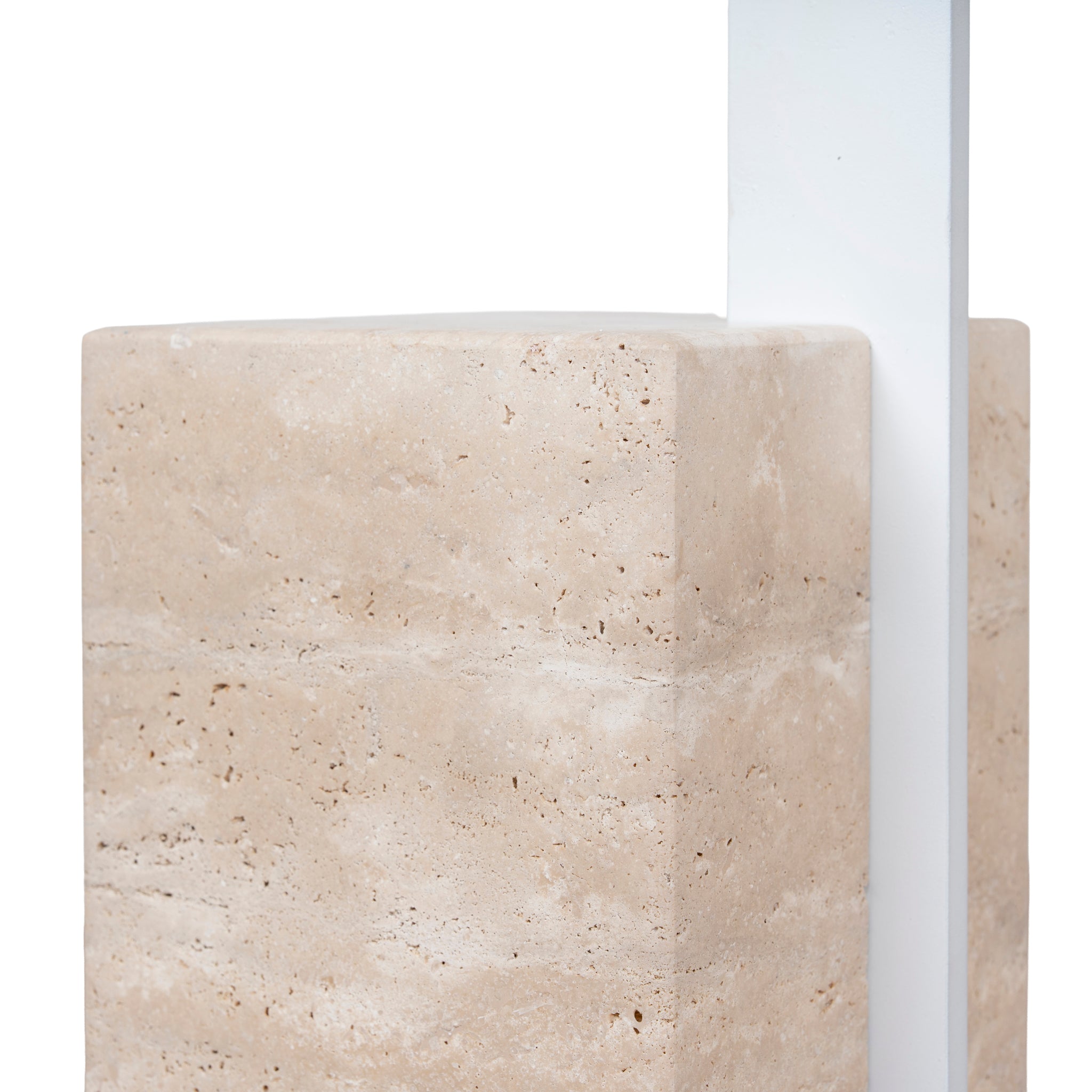 40cm Matte White Capri Side Table - Natural
