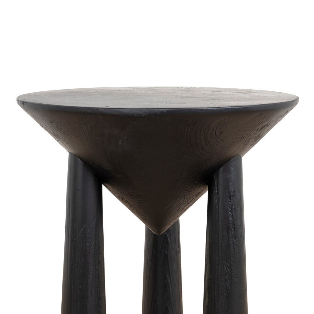 45cm Round Capri Side Table - Full Black