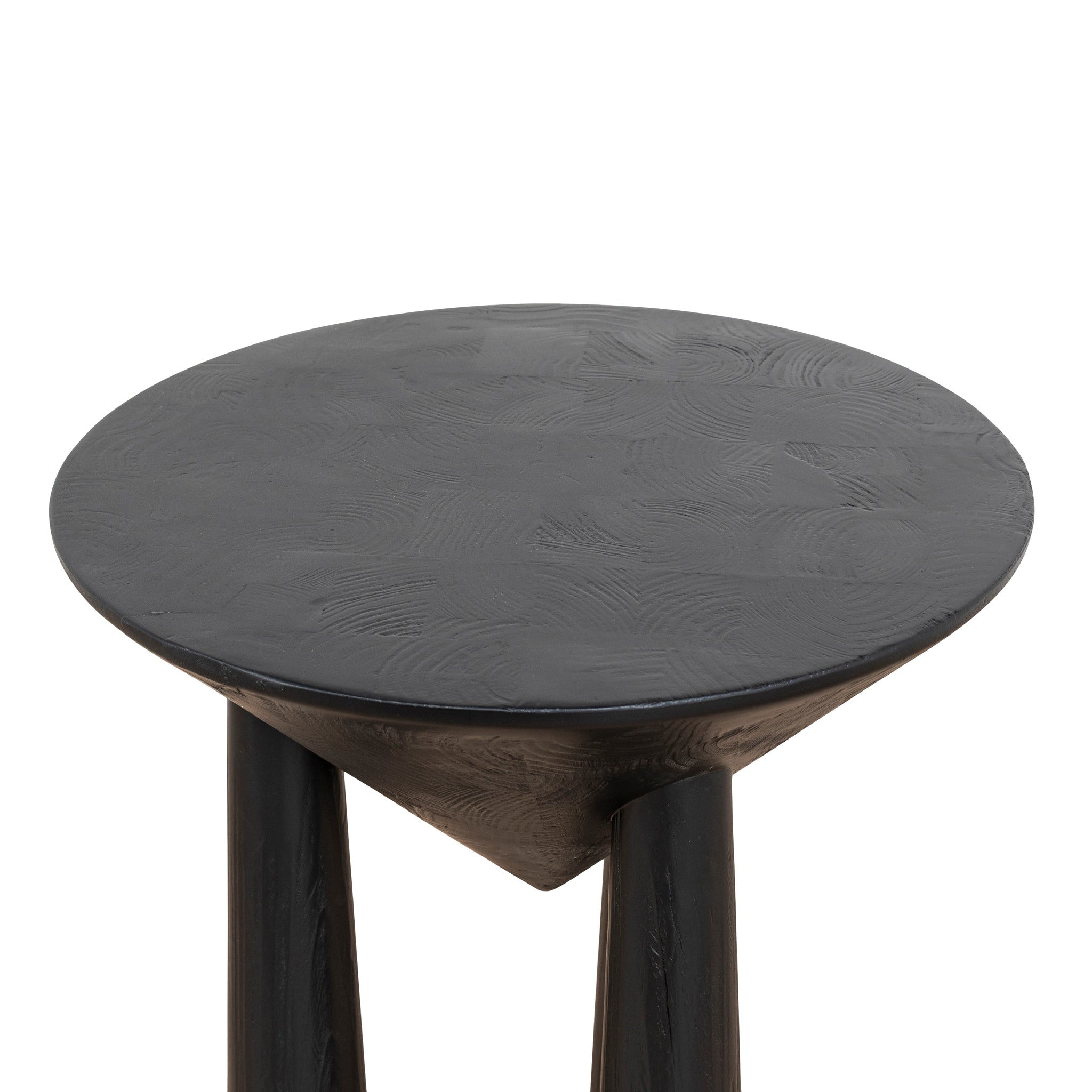 45cm Round Capri Side Table - Full Black