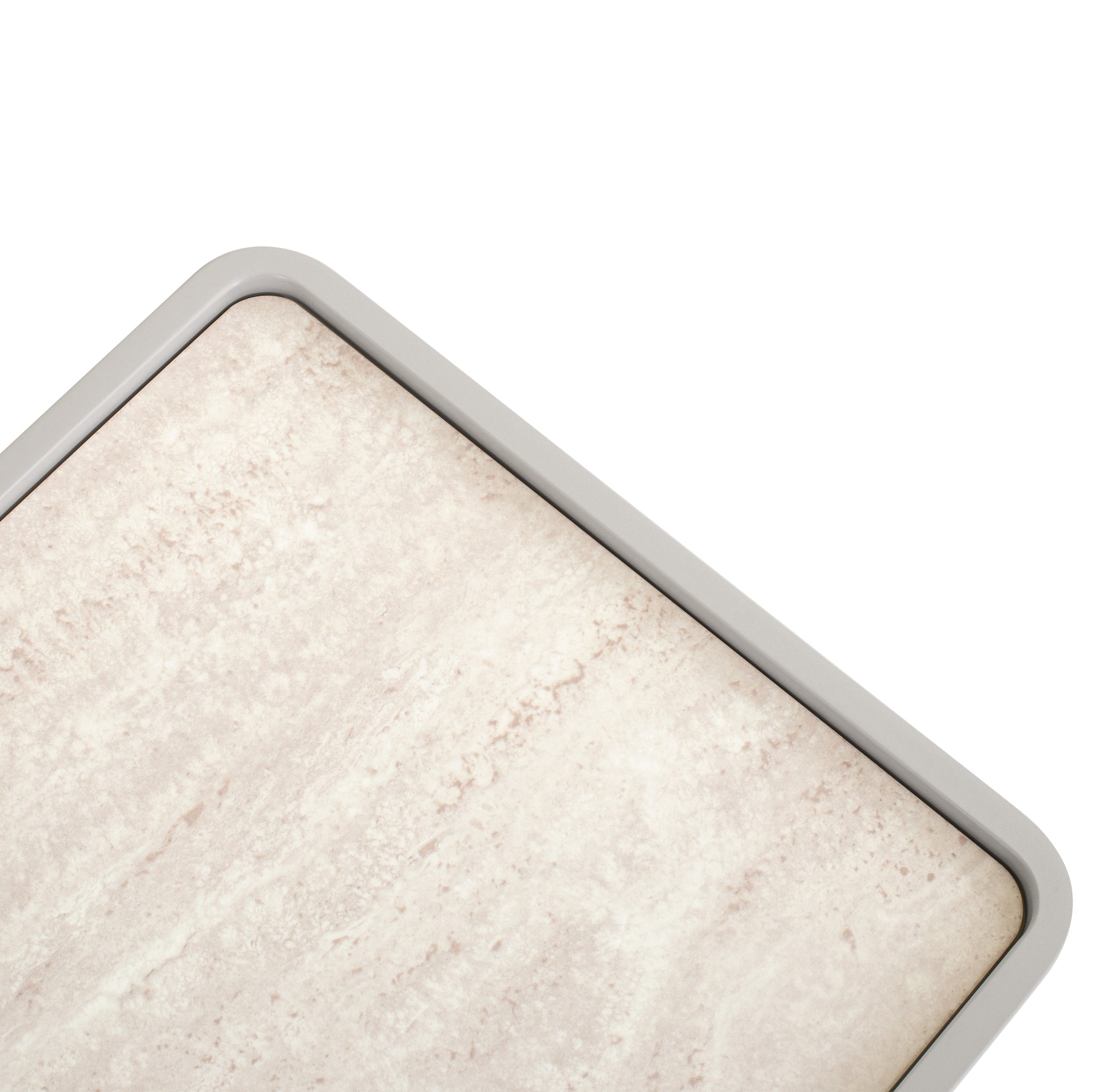 Glass Top Bedside Table - Warm Grey