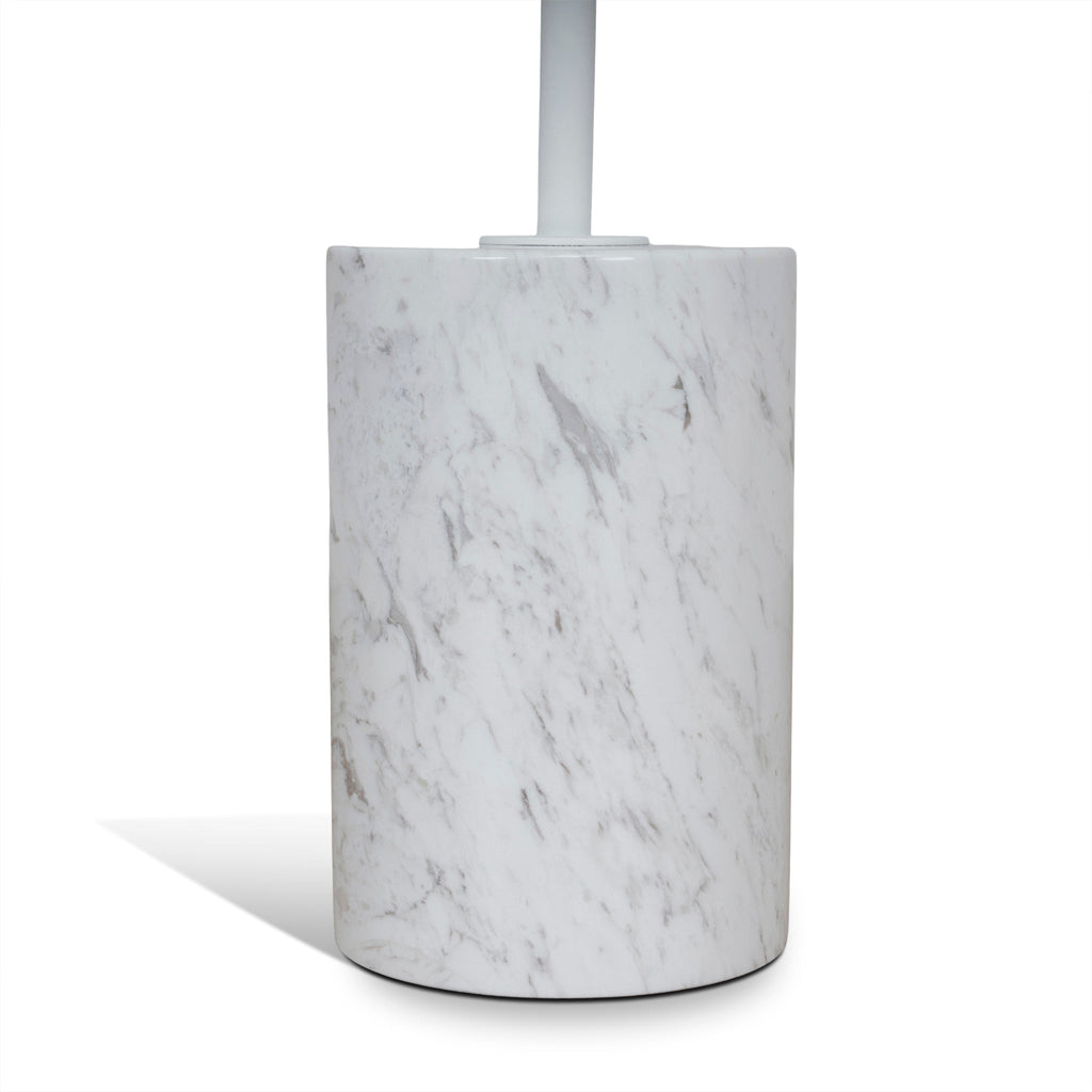 45cm Matte White Capri Side Table - Carrara Marble
