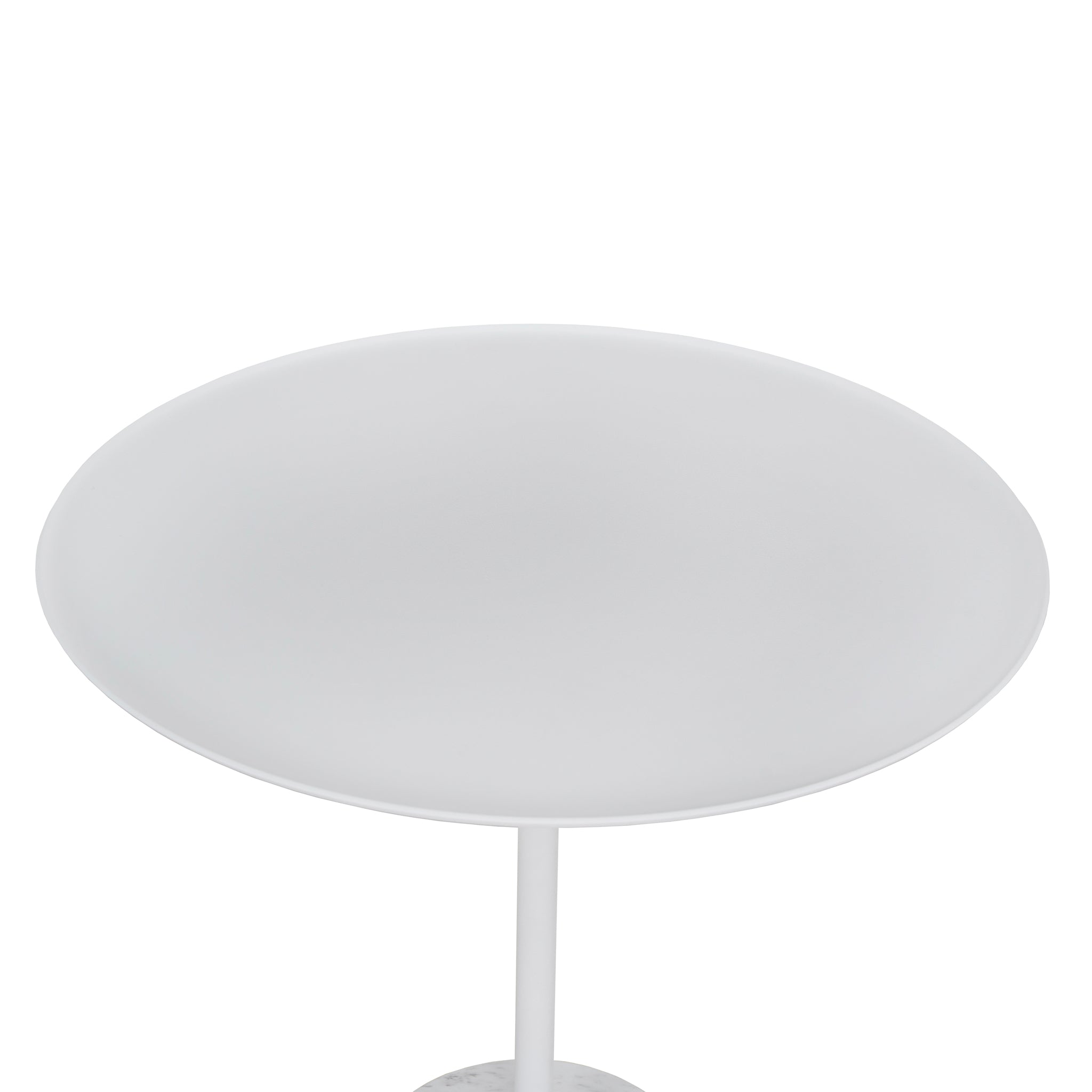 45cm Matte White Capri Side Table - Carrara Marble