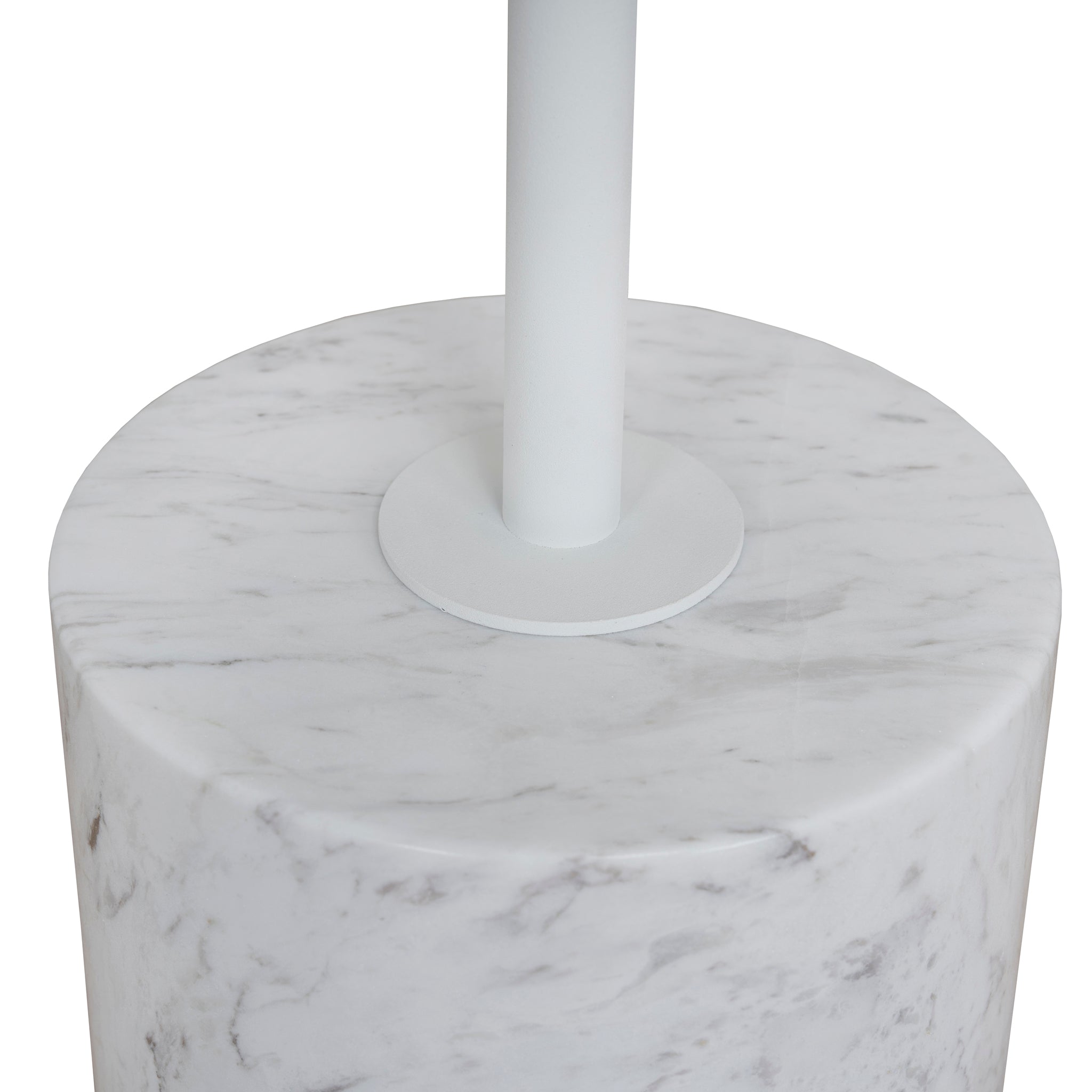 45cm Matte White Capri Side Table - Carrara Marble