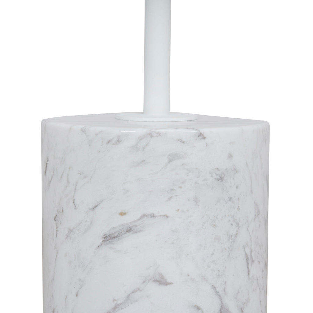 45cm Matte White Capri Side Table - Carrara Marble