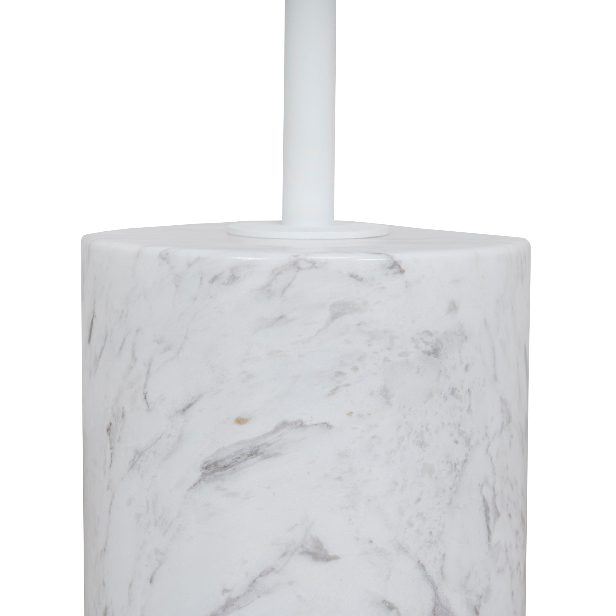 45cm Matte White Capri Side Table - Carrara Marble