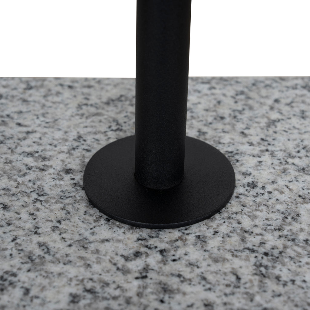 45cm Matte Black Capri Side Table - Faceted Granite Marble