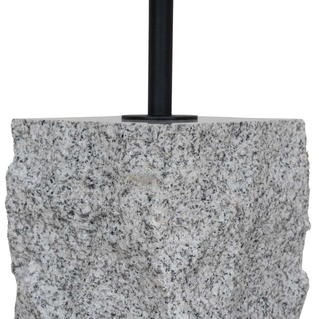 45cm Matte Black Capri Side Table - Faceted Granite Marble