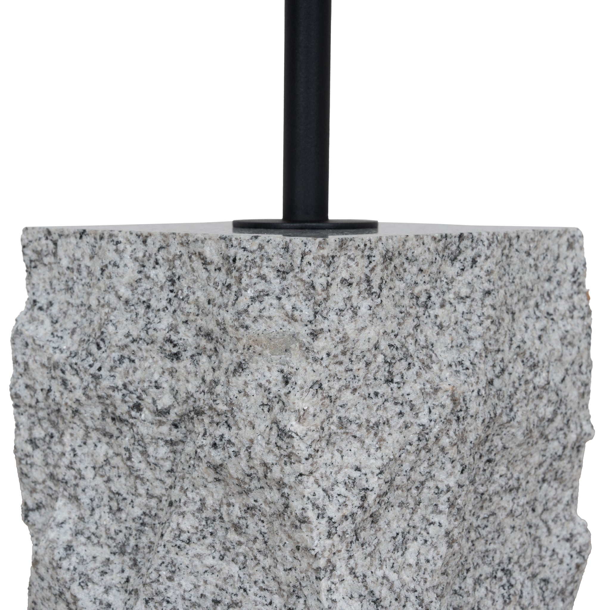 45cm Matte Black Capri Side Table - Faceted Granite Marble