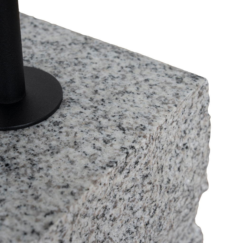 45cm Matte Black Capri Side Table - Faceted Granite Marble