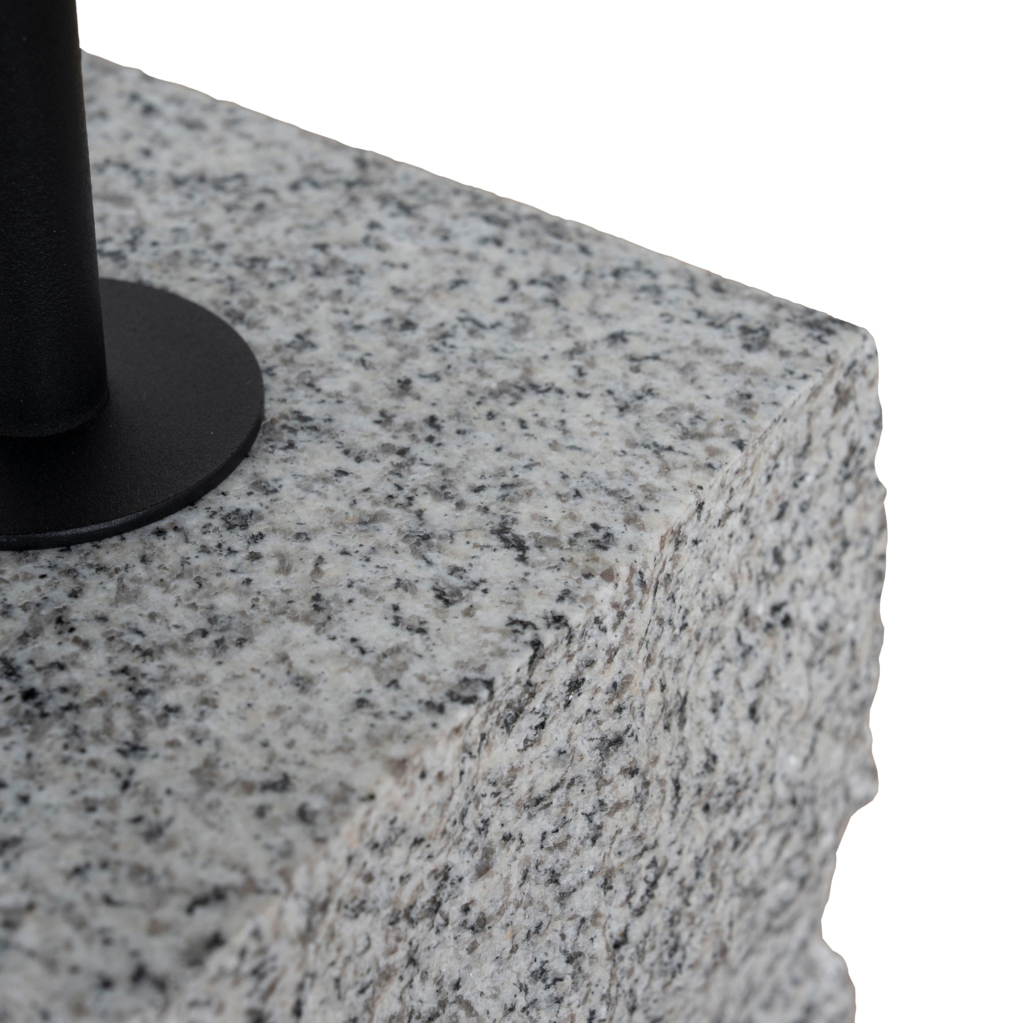 45cm Matte Black Capri Side Table - Faceted Granite Marble