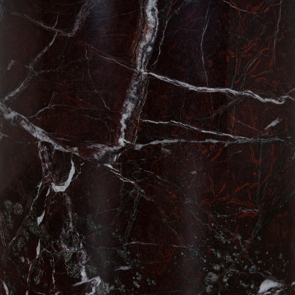 45cm Matte Black Capri Side Table - Rosso Levanto Marble