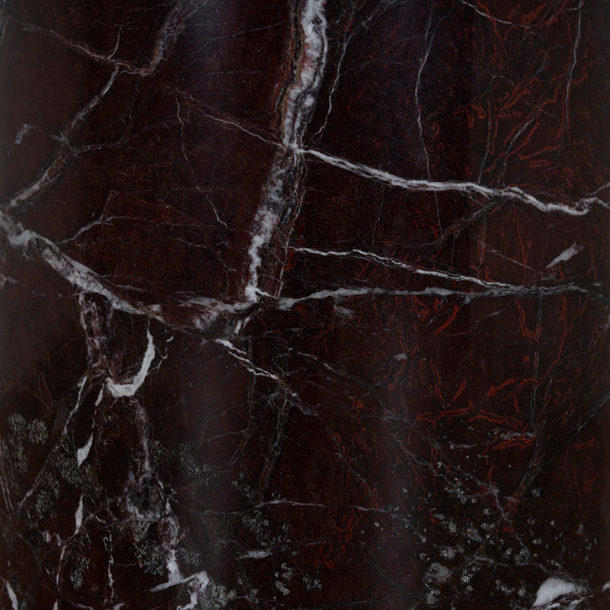 45cm Matte Black Capri Side Table - Rosso Levanto Marble