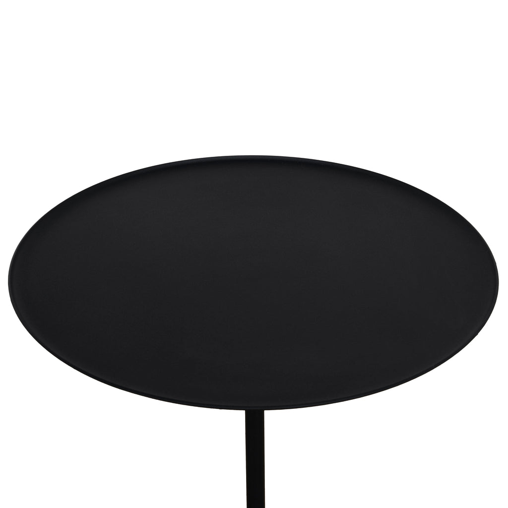 45cm Matte Black Capri Side Table - Rosso Levanto Marble