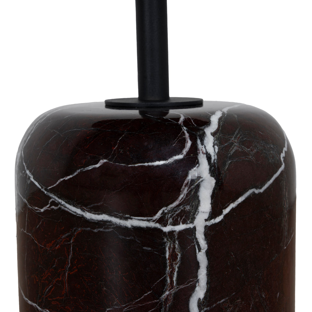 45cm Matte Black Capri Side Table - Rosso Levanto Marble