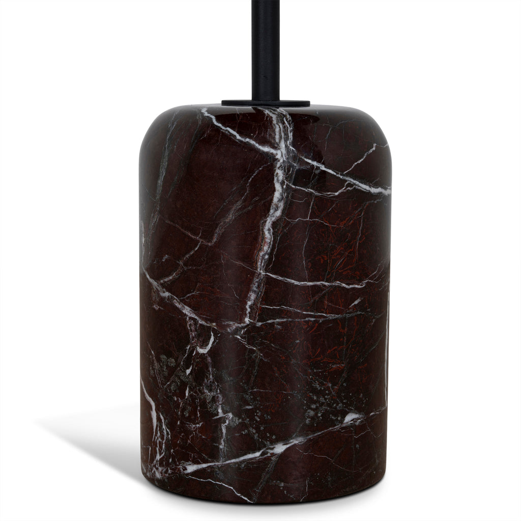 45cm Matte Black Capri Side Table - Rosso Levanto Marble