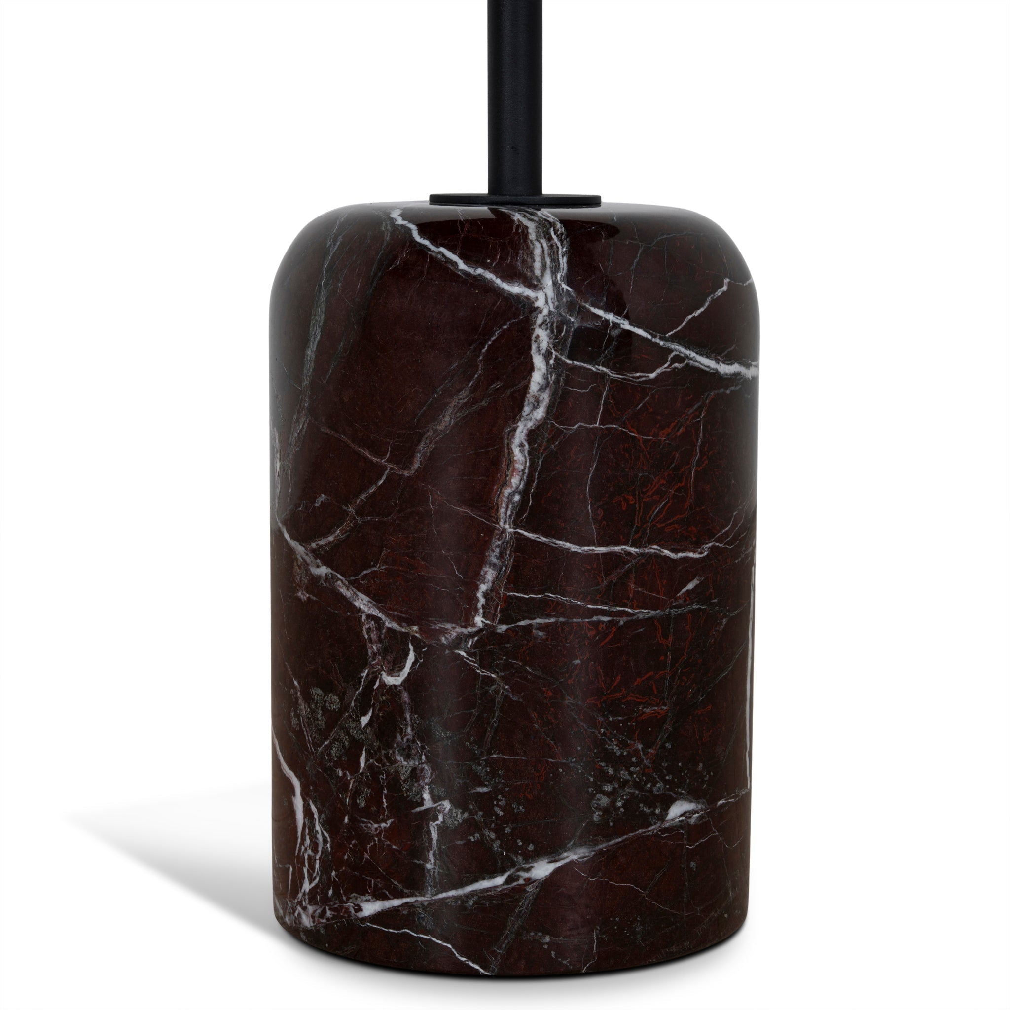 45cm Matte Black Capri Side Table - Rosso Levanto Marble