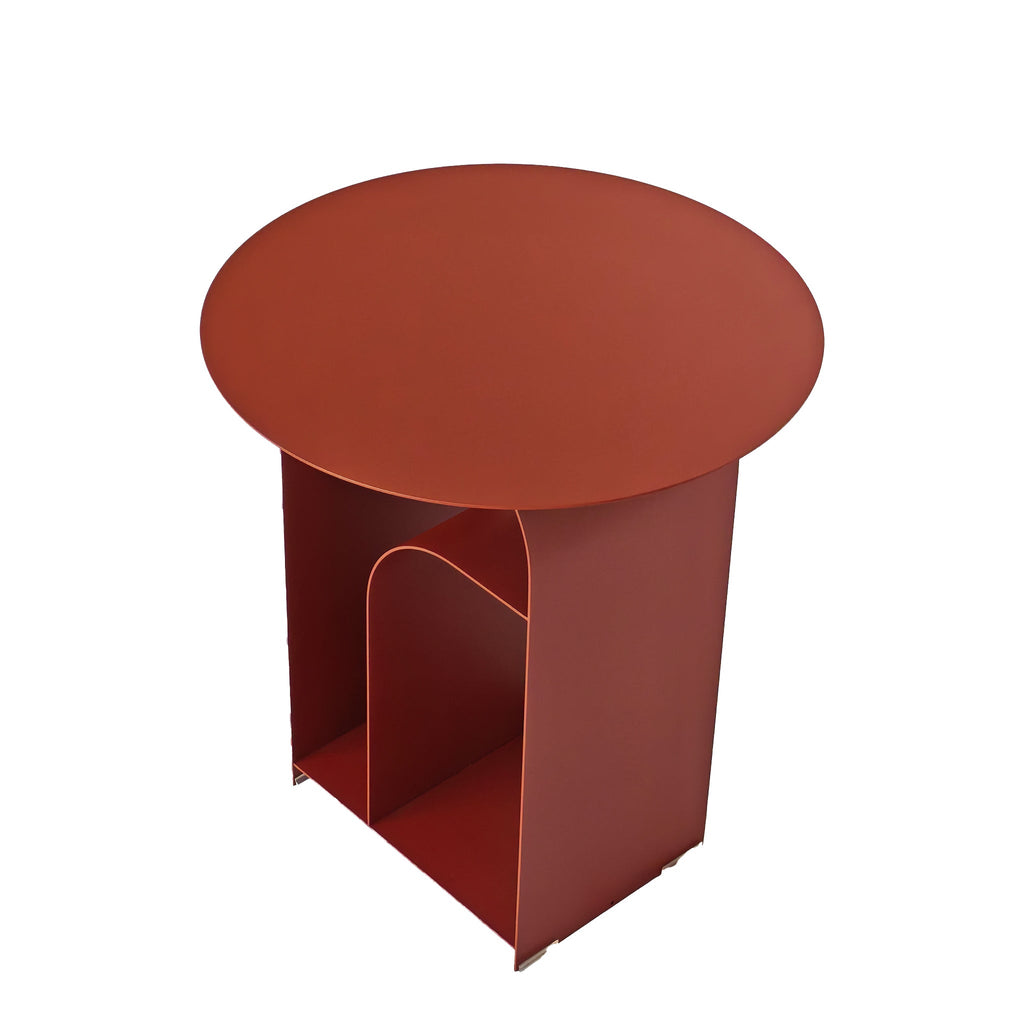 38cm Round Capri Side Table - Burgandy Red