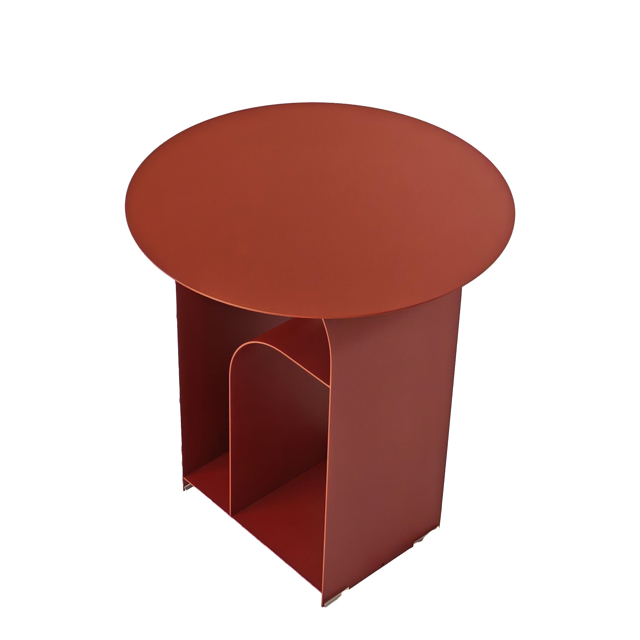 38cm Round Capri Side Table - Burgandy Red